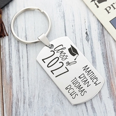 Personalized Class of Graduation Keychain With Names